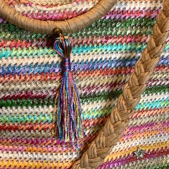 Cappelli Straworld Multicolor Straw Bag W/Braided Strap - Picture 2 of 10